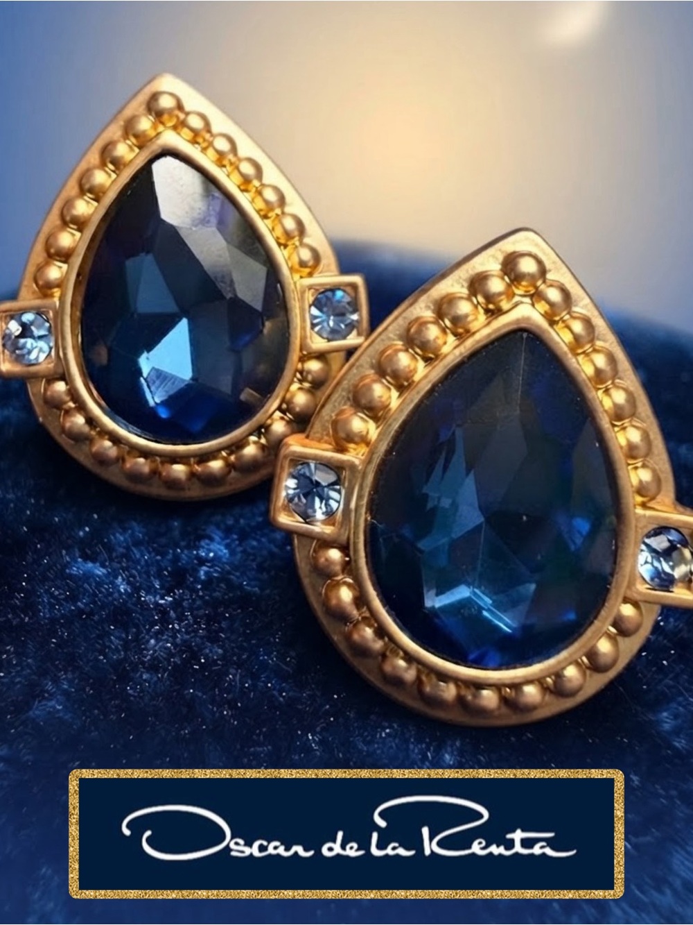 Oscar de la Renta Teardrop Earrings ✨POST BACK✨Museum GoldFinish - Picture 4 of 10